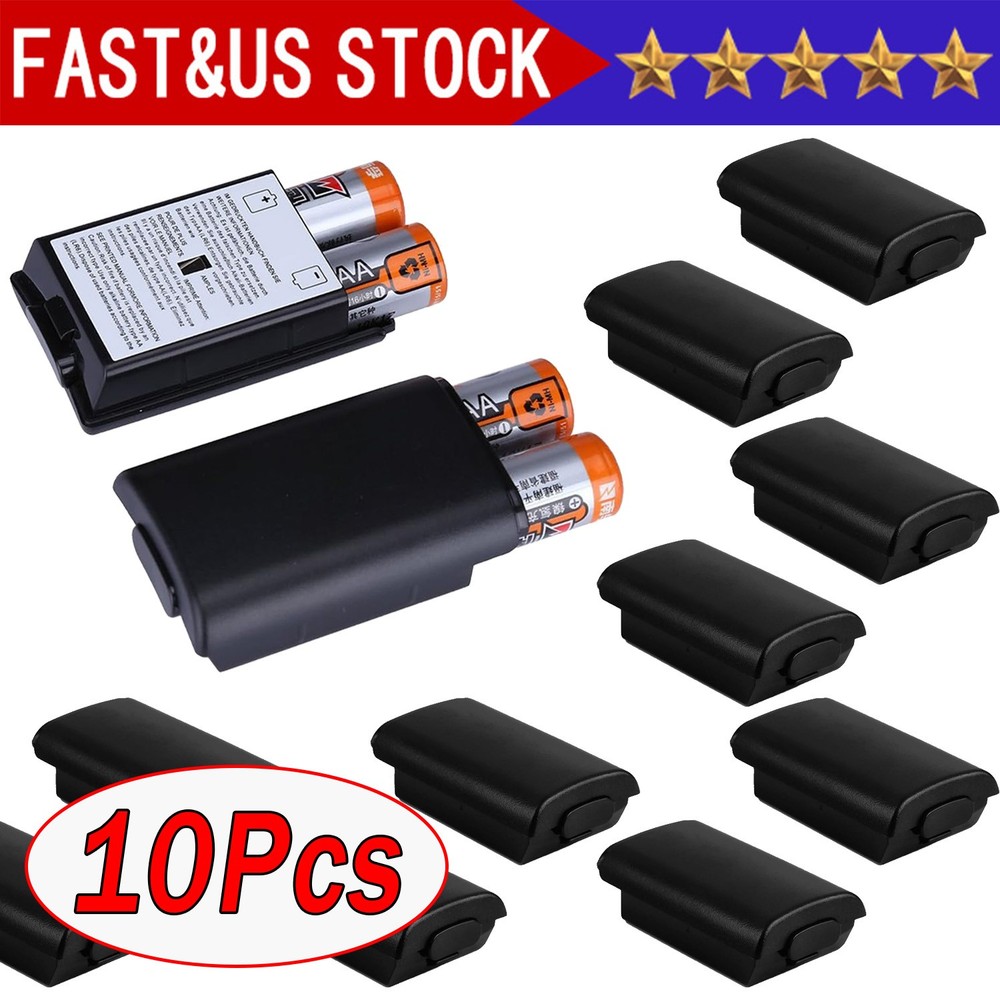AA Battery Back Cover Case Shell Pack For Xbox 360 Wireless Controller Black Lot