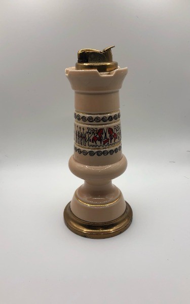 1956 Vintage Ceramic Evans Castle Chessman Table Lighter