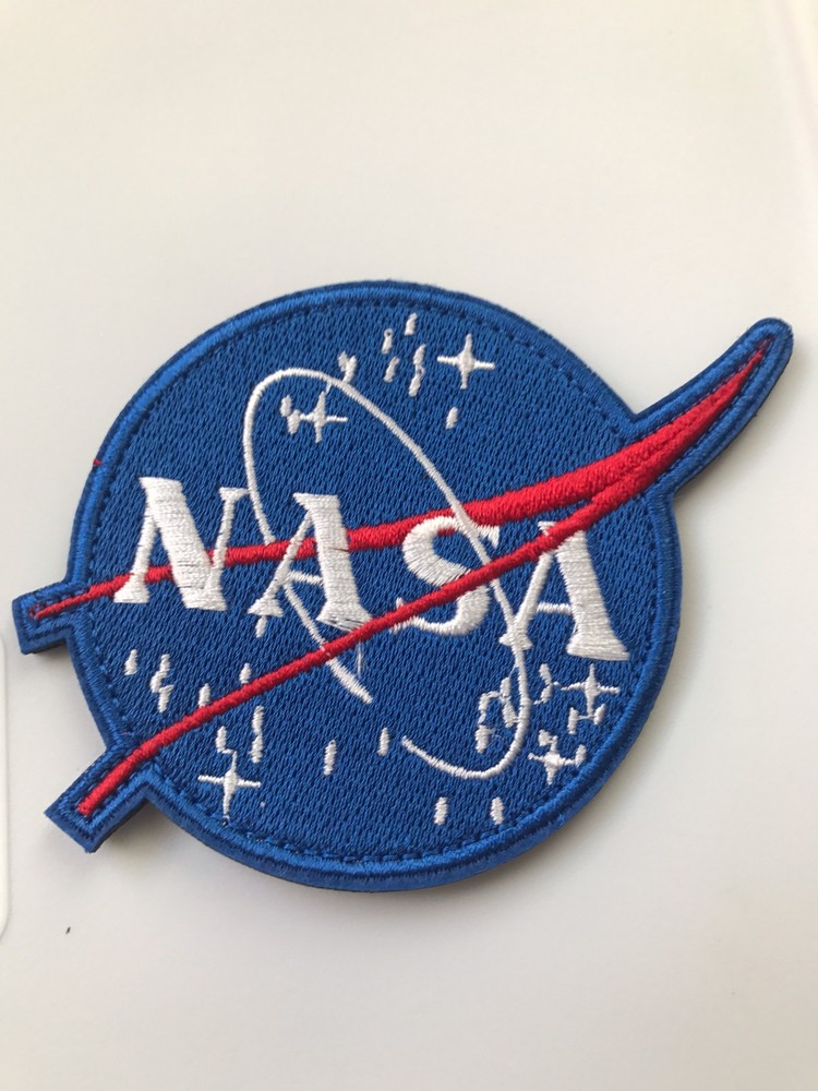 4" NASA Vector Blue/White LOGO ASTRONAUT SPACE SHUTTLE Hook/Lp PATCH Embroidered
