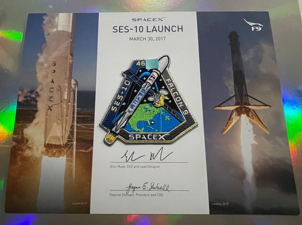 SES-10 LAUNCH SPACEX SPACE X EMPLOYEE NUMBERED AUTHENTIC PATCH PRESENTATION🚀