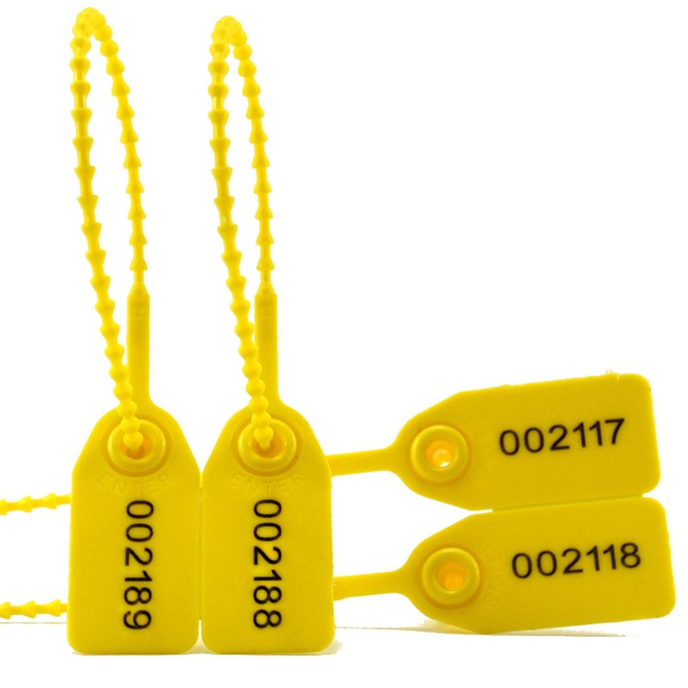 100 Plastic Tamper Seals, Zip Ties for Fire Extinguishers Pull Tite Security Tag