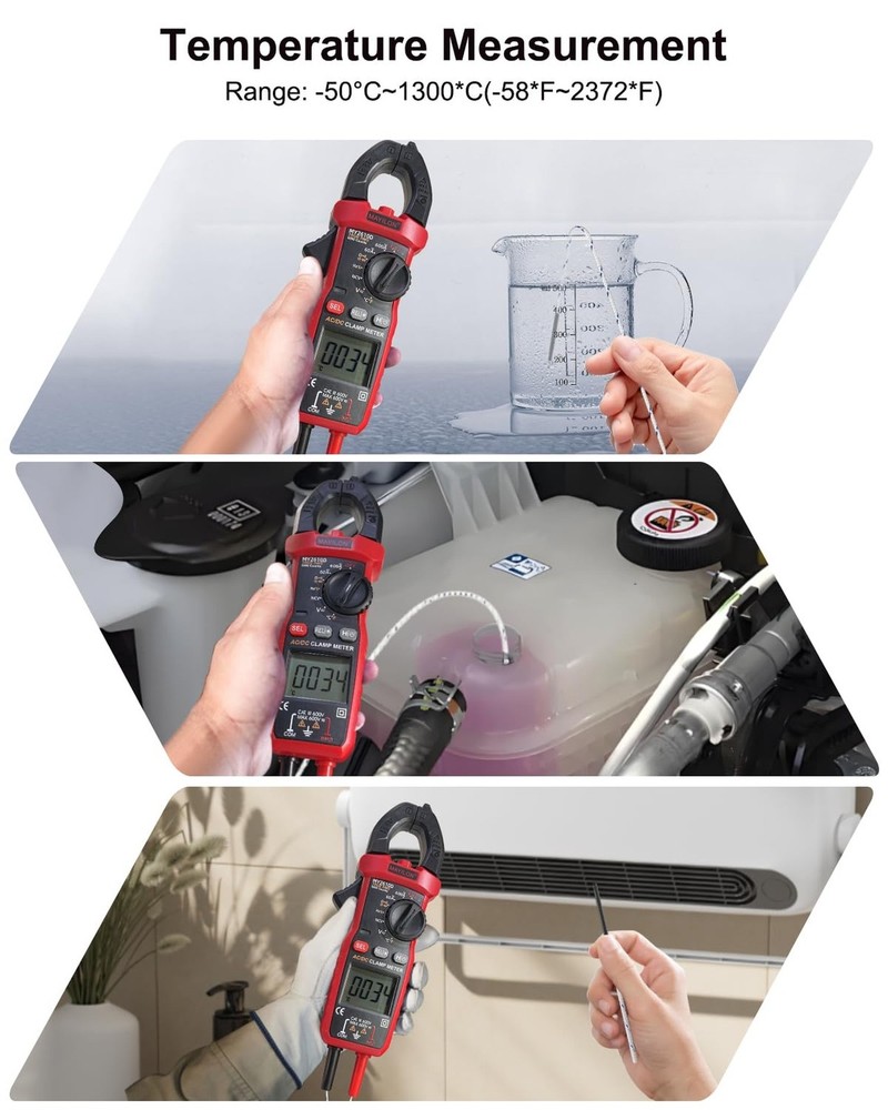 Digital Clamp Meter, Multimeter TRMS 6000 Counts Amp Volt Meter Auto-ranging ...