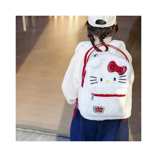 HZARTEWE Plush Backpack Bundle with Stickers & Reinforced Straps, New