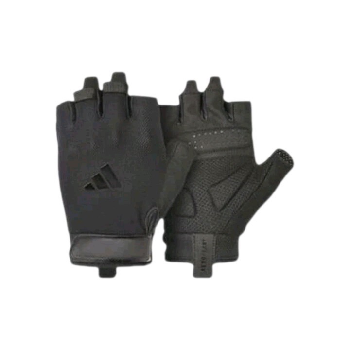 ADIDAS SIZE MEDIUM ESSENTIAL ADJUSTABLE WORKOUT GLOVES,,BLACK/BLACK