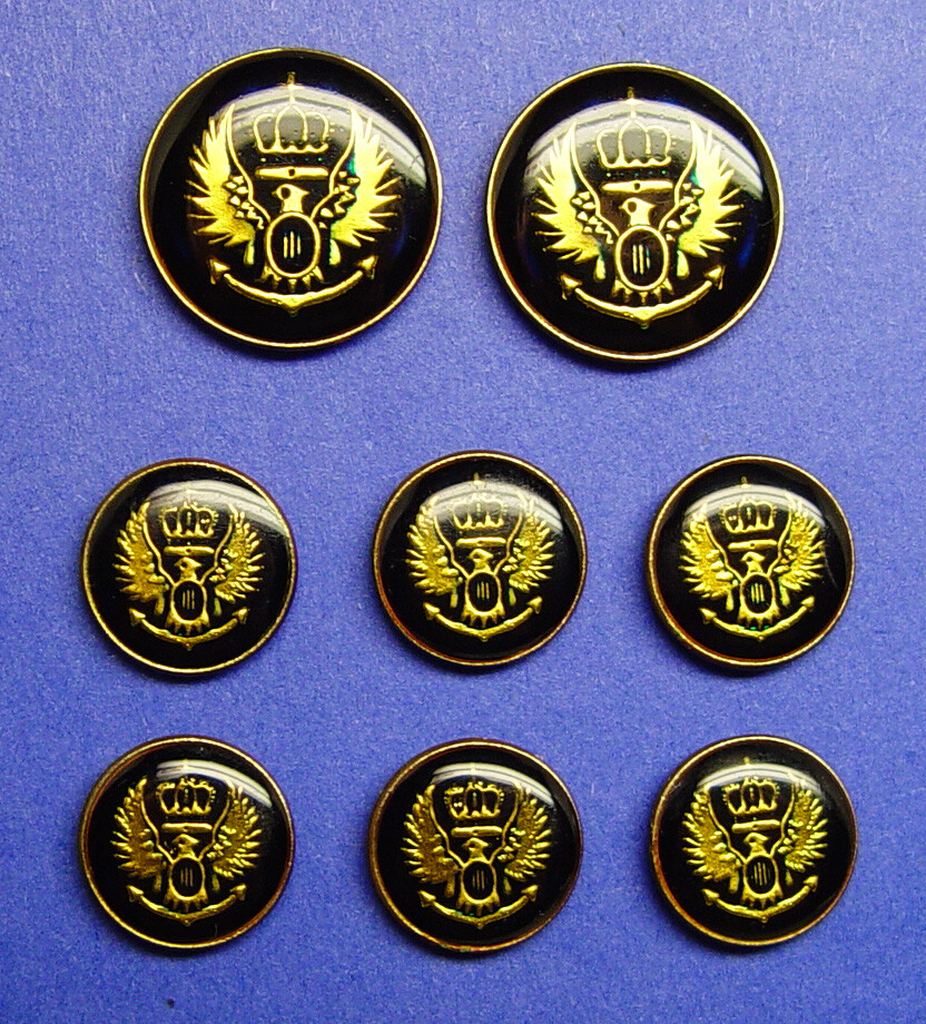 MICHAEL ANGELO Replacement Buttons Acrylic Face Gold/Black Crown Eagle Good Cond