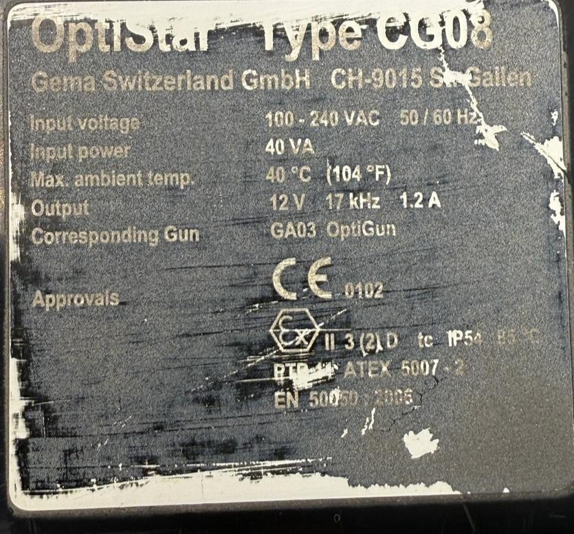 GEMA OptiStar CG08 Gun Control Unit