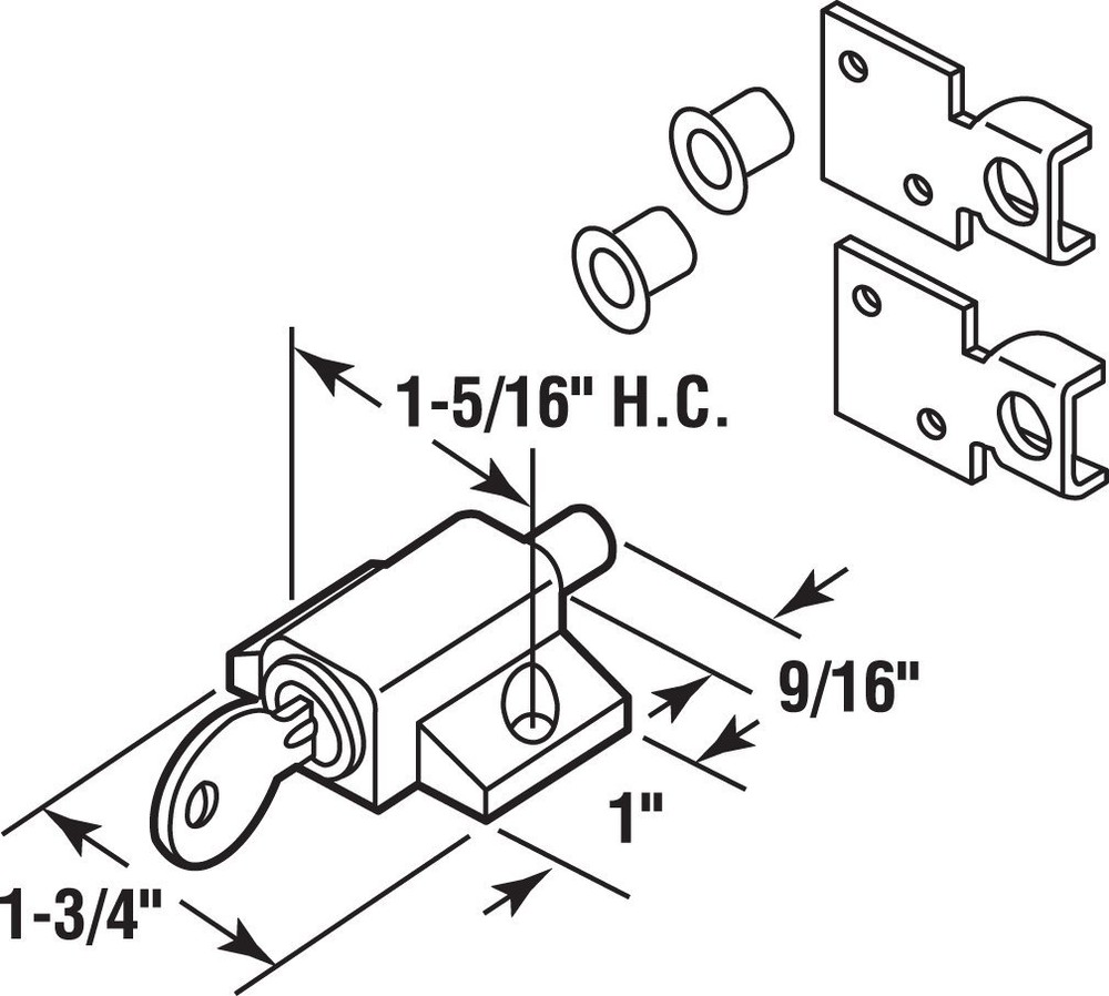 Keyed Double Hung Sash Window Lock - Keyed Alike - White