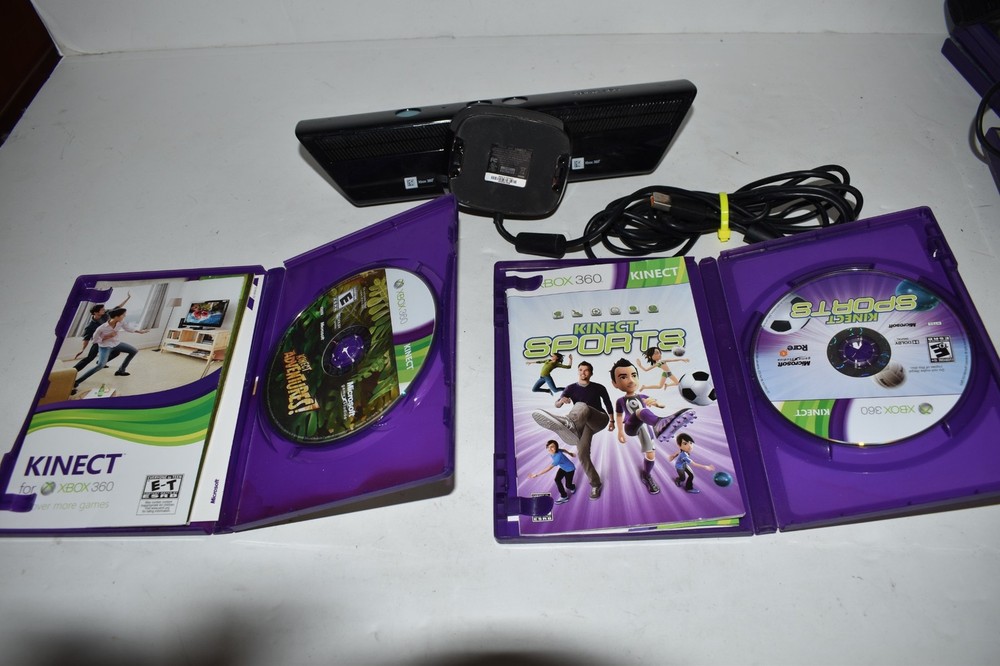 Microsoft Xbox 360 Kinect Sensor- Tested & Working W/ GAMES (PLB19)