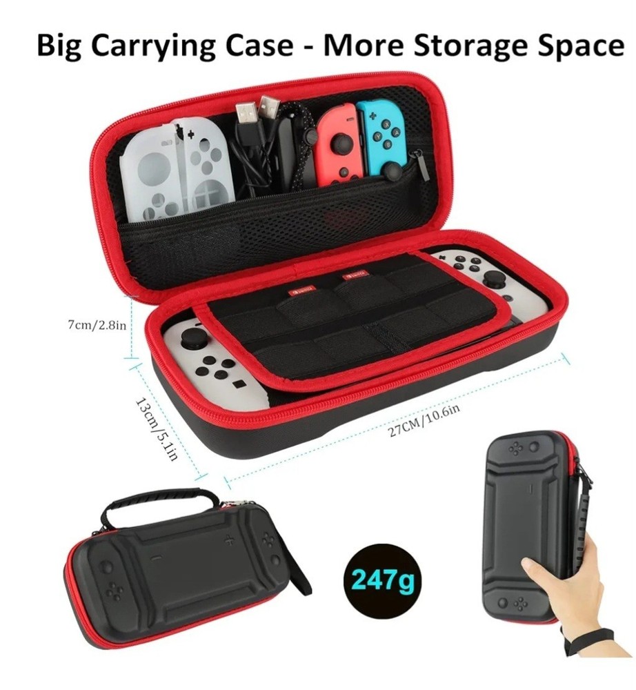Accessories Bundle for Nintendo Switch OLED Model: Super Kit with Carrying Case,