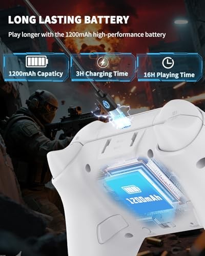 Bcofo Wireless Mobile Game Controller for iOS/iPhone/Android/Cell White