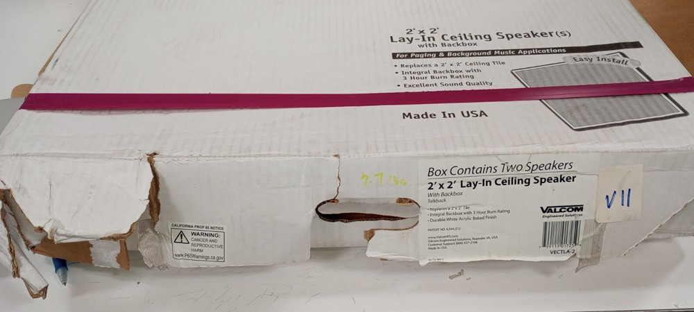 Valcom VECTLA-2 Lay-In 2′ x 2′ Ceiling Speaker
