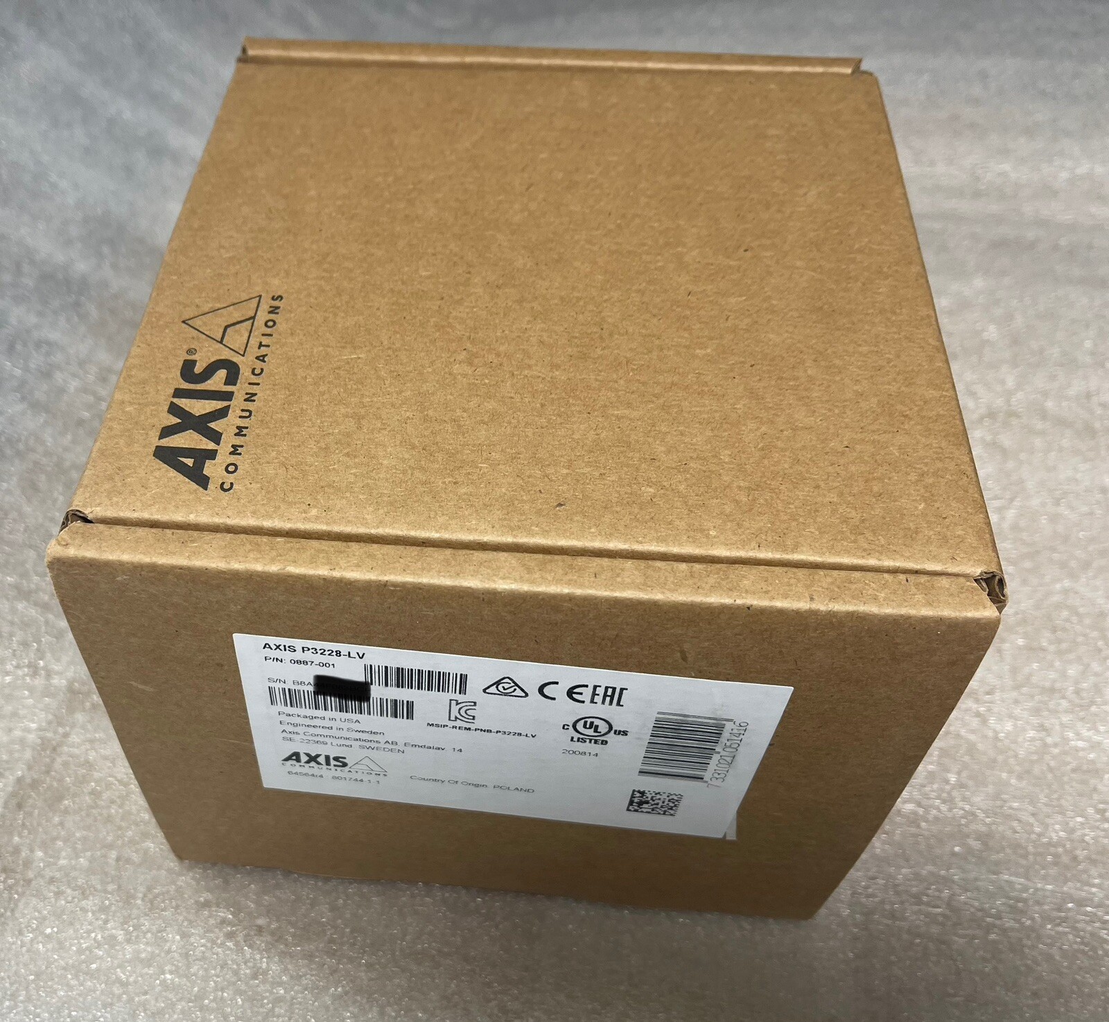 Axis P3228-LV P/N 0887-001 8 Megapixel Network Camera - Dome New Seal