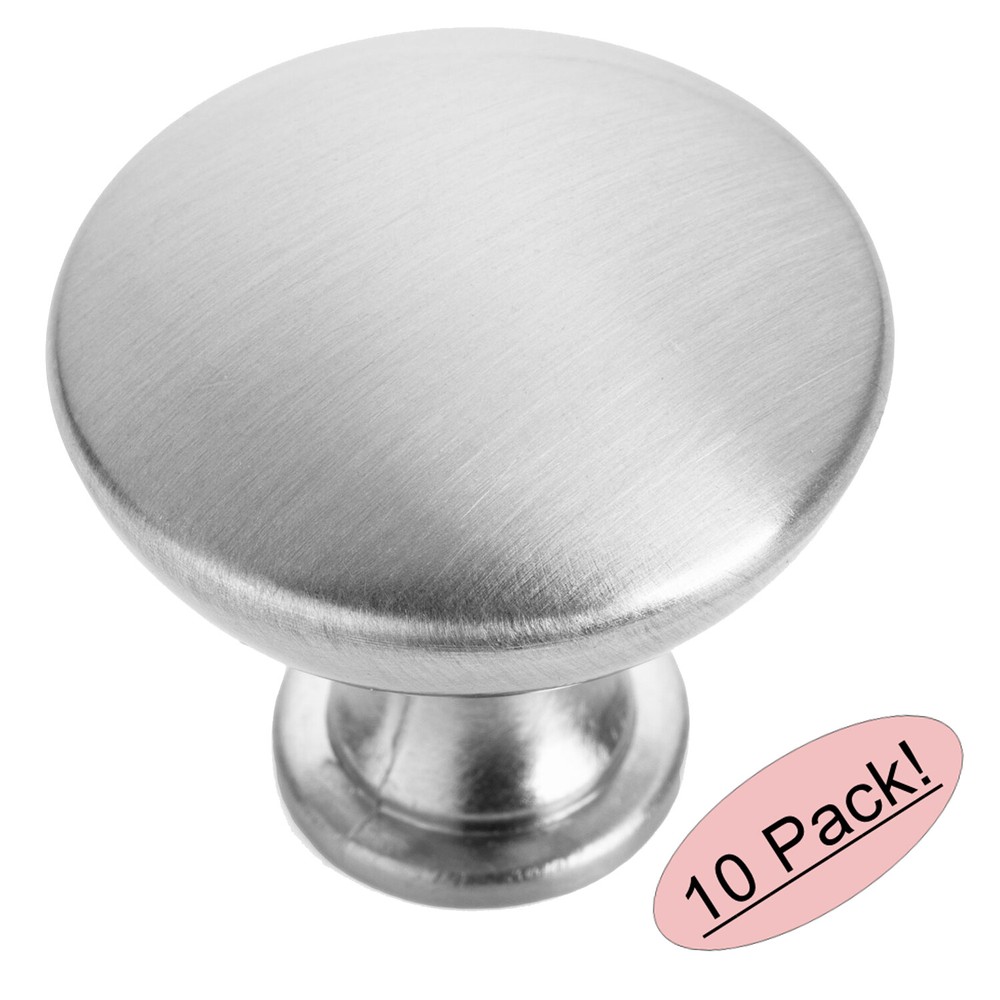 *10 Pack* Cosmas Satin Nickel Traditional Solid Round Cabinet Knobs #5305SN