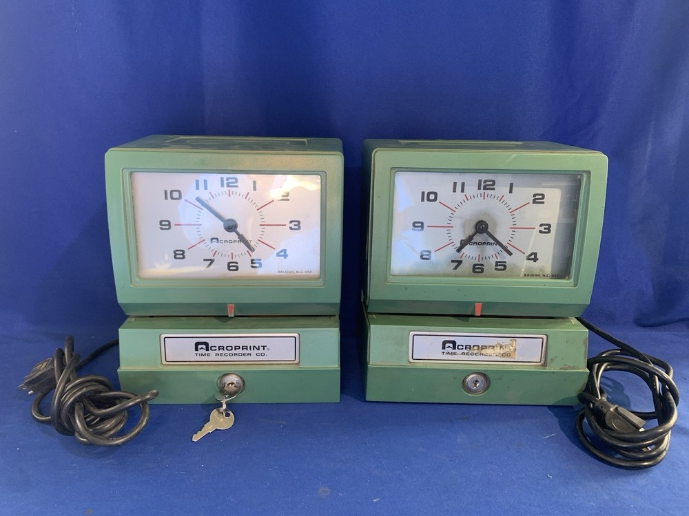 Acroprint Time Recorder Co. 150NR4 Tested With Keys * Read Description *