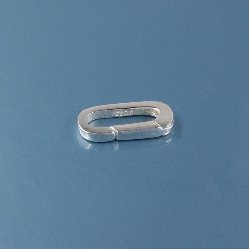 Sterling Silver Oblong Jewelry Carabiner Link Clasp Connector Shortener #44088