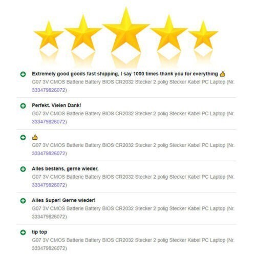 100x For Dell E6430 E6530 E6520 E6540 E6440 E6420 Clock BIOS CMOS BATTERY 2 wire