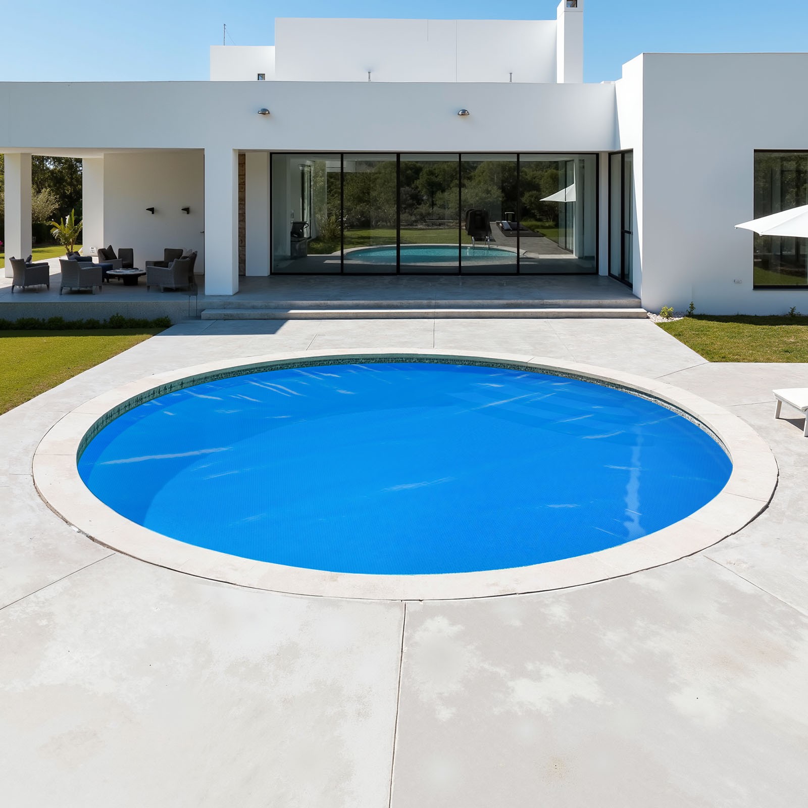Uimoso Solar Pool Cover 18 ft Round Cover Heater 16 Mil Swimming Pool Heating