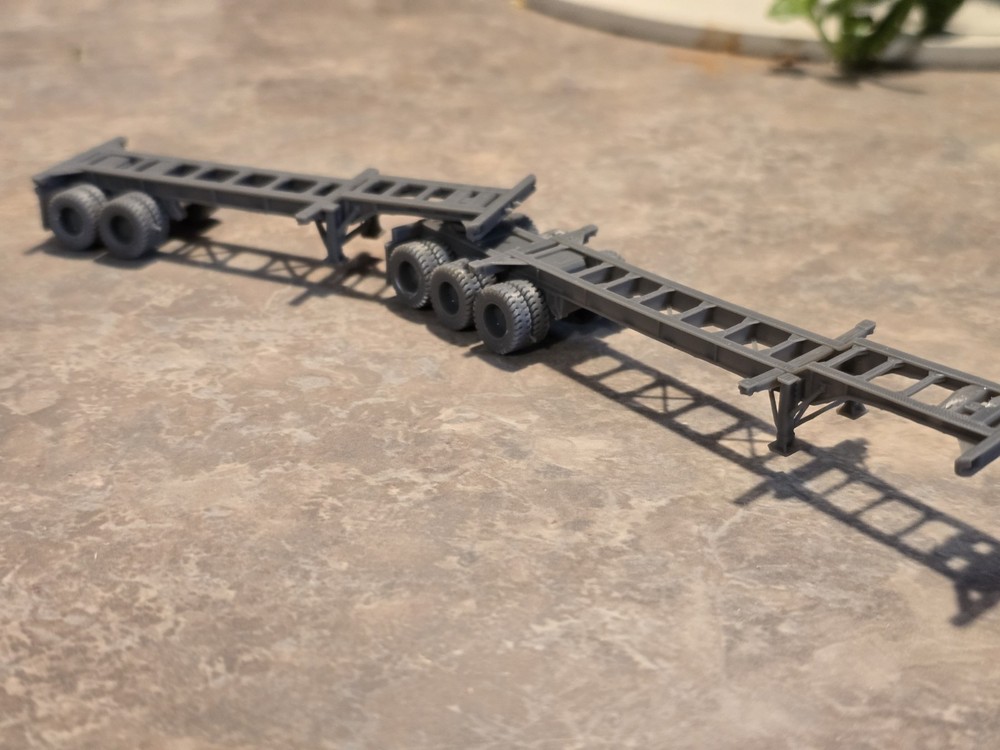 Ho Scale Superbee 20 Ft Container Chassis Set Undecorated Kit 3d Printed