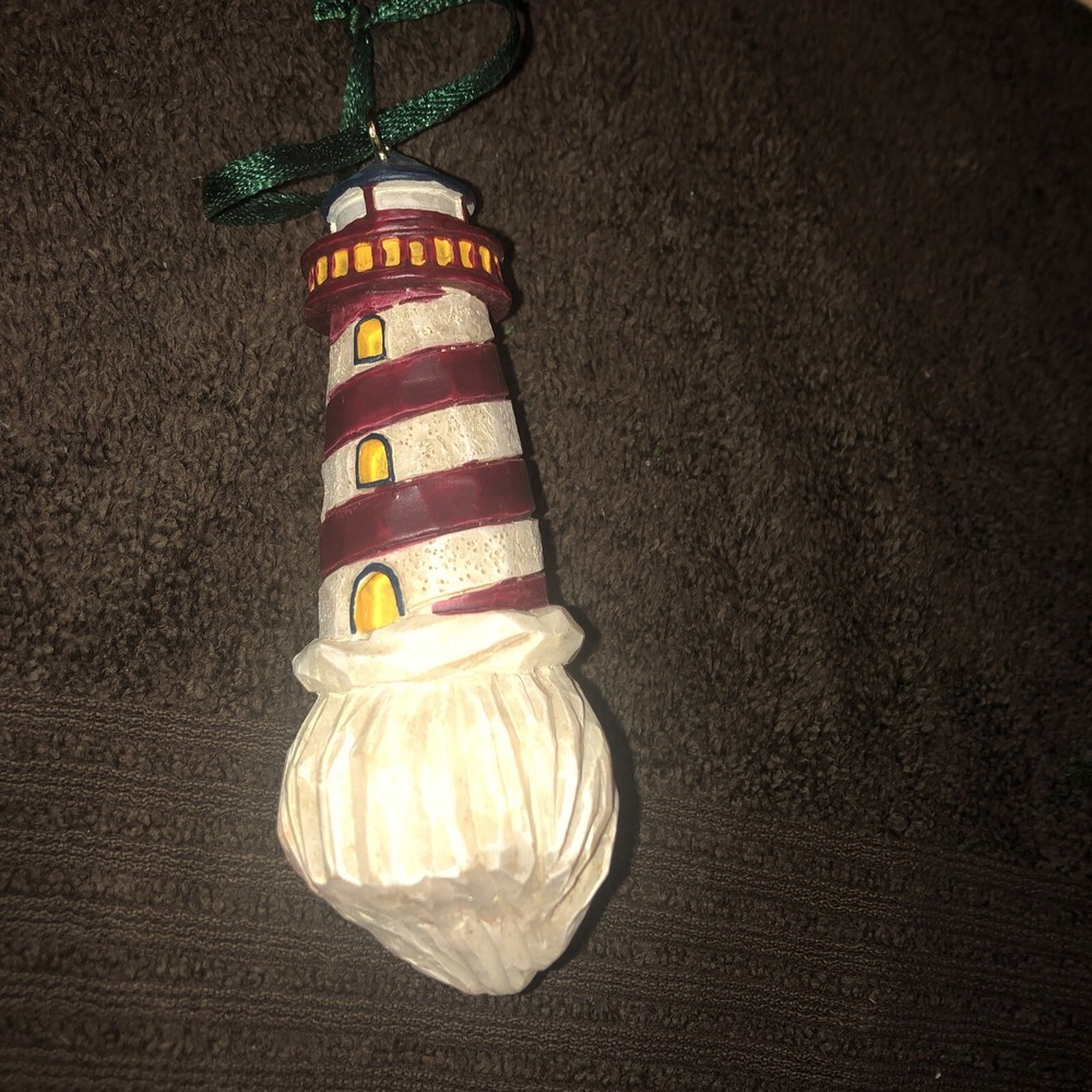 Santa With Lighthouse Hat Tree Ornament