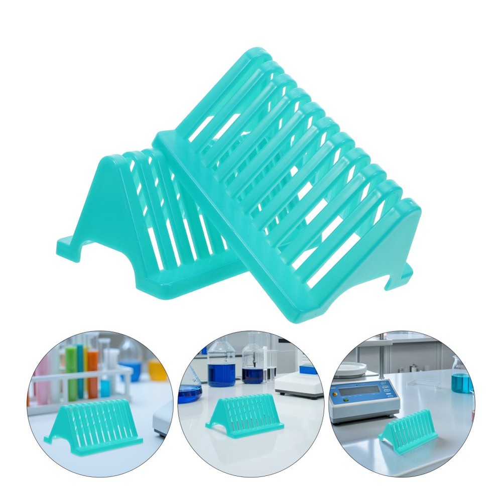 2 Pcs Slide Staining Shelf Laboratory Storage Rack Drying for Slides