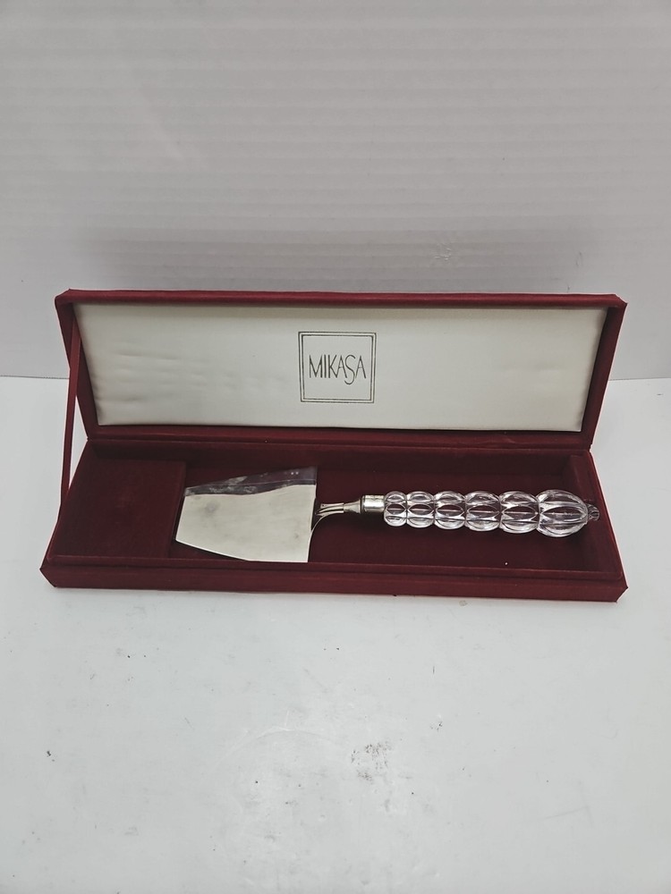 Mikasa Austria Silver Plate Cake Server With Crystal Handle In Display Box