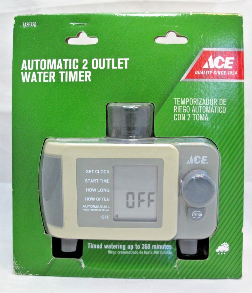 Ace Automatic Programmable 2 Outlet Water Timer  #7436736