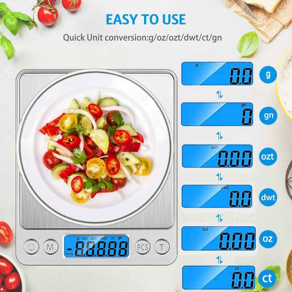 Fruit vegetable medicinal jewelry multifunctional LED digital kitchen scale