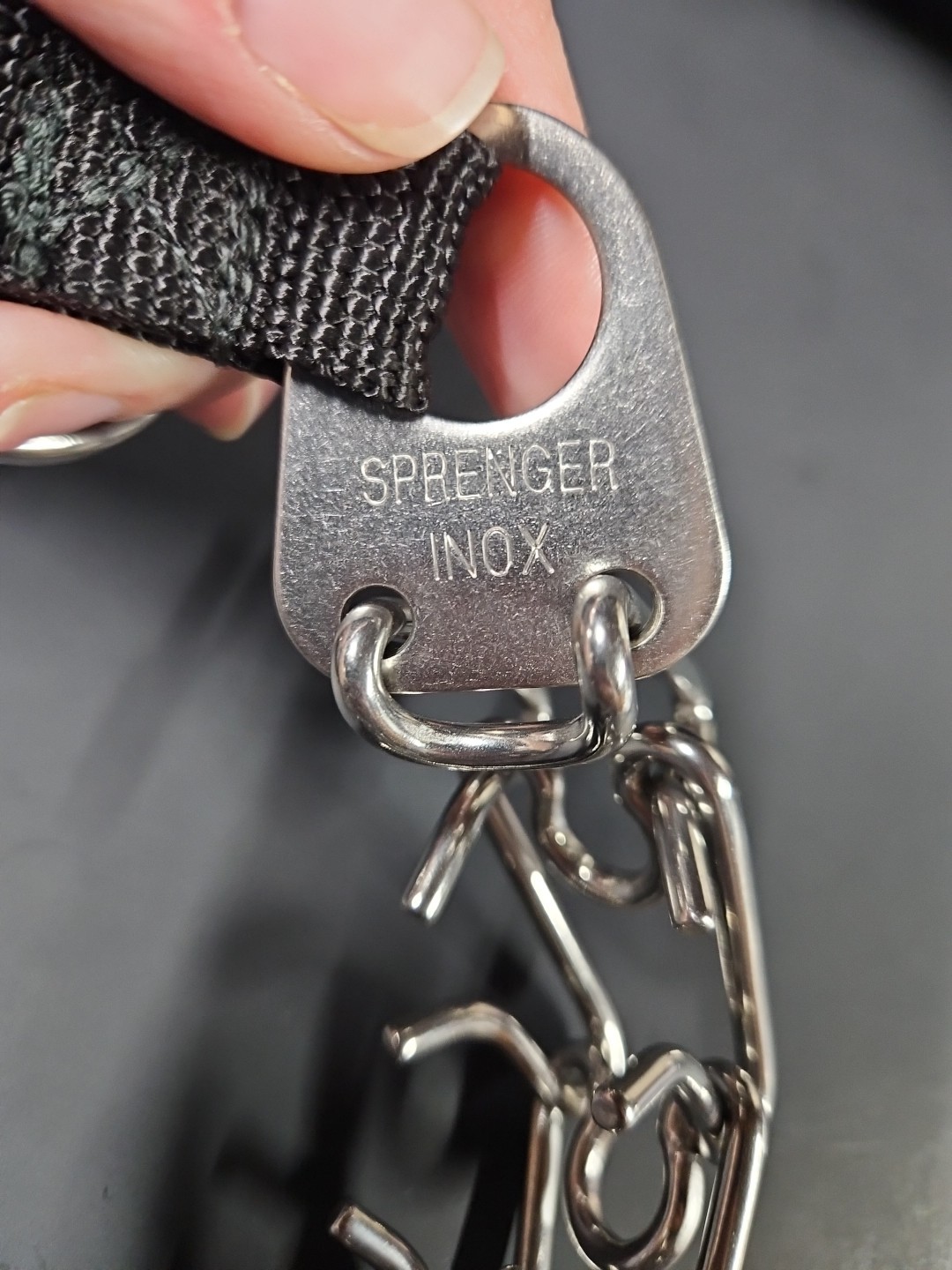 Herm Sprenger Stainless Steel Prong Dog Training Collar with Release Buckle 25"