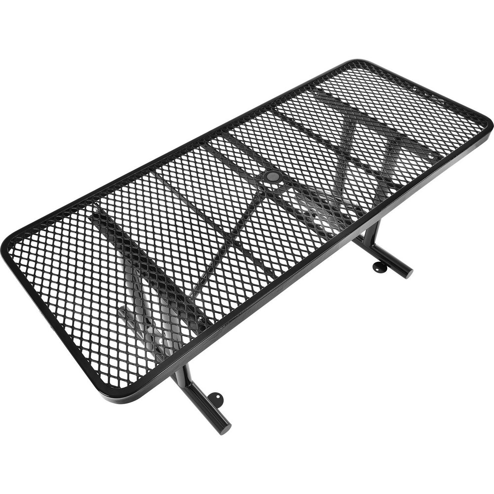 6' Rectangular Expanded Metal Outdoor Table Black