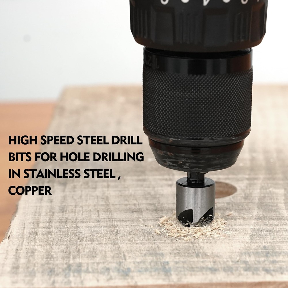 GMTOOLS 5PCS Countersink Drill Bit Set, High Speed Steel Bits,...