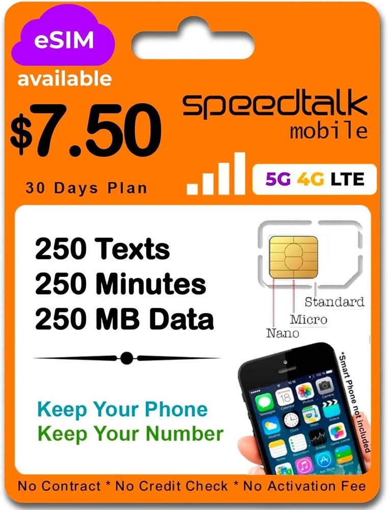 Speedtalk Mobile 5G SIM Card Kit - Affordable, Easy Activation & Coverage