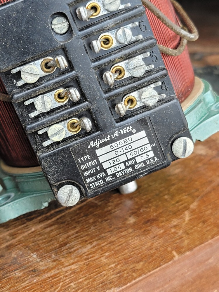 Staco Adjust-A-Volt Type 500BU Variable Transformer W/ Great knob & Dial
