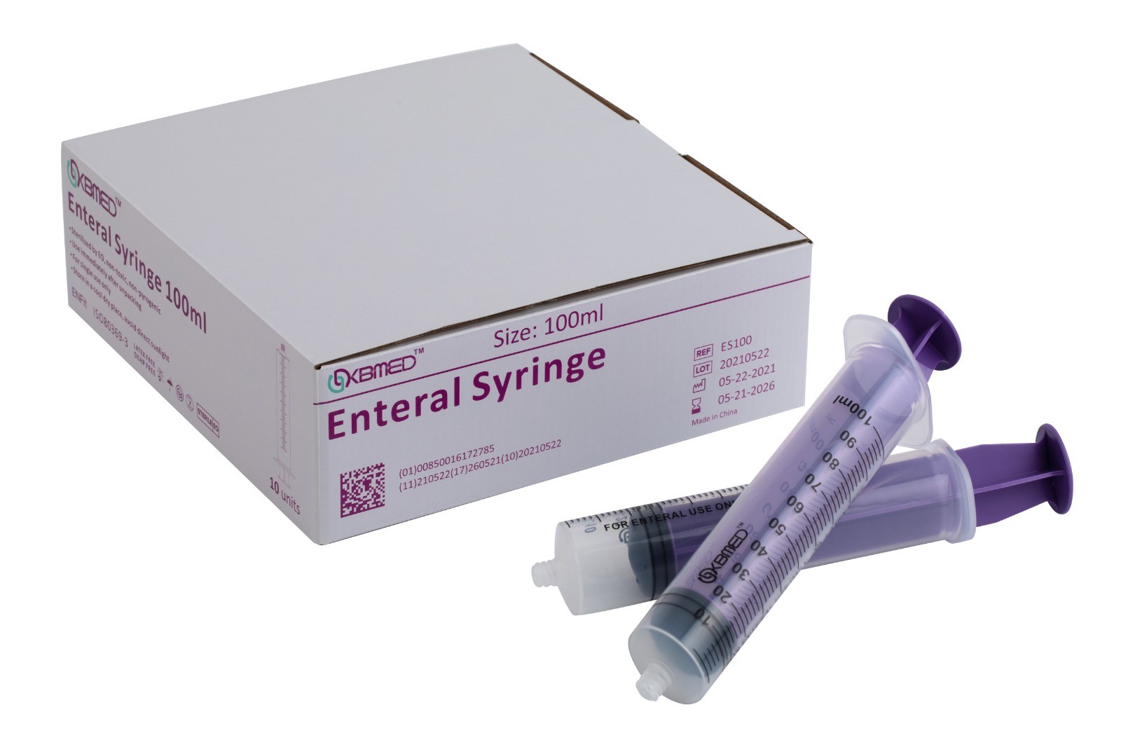 100mL enteral enfit sterile syringe box of 10