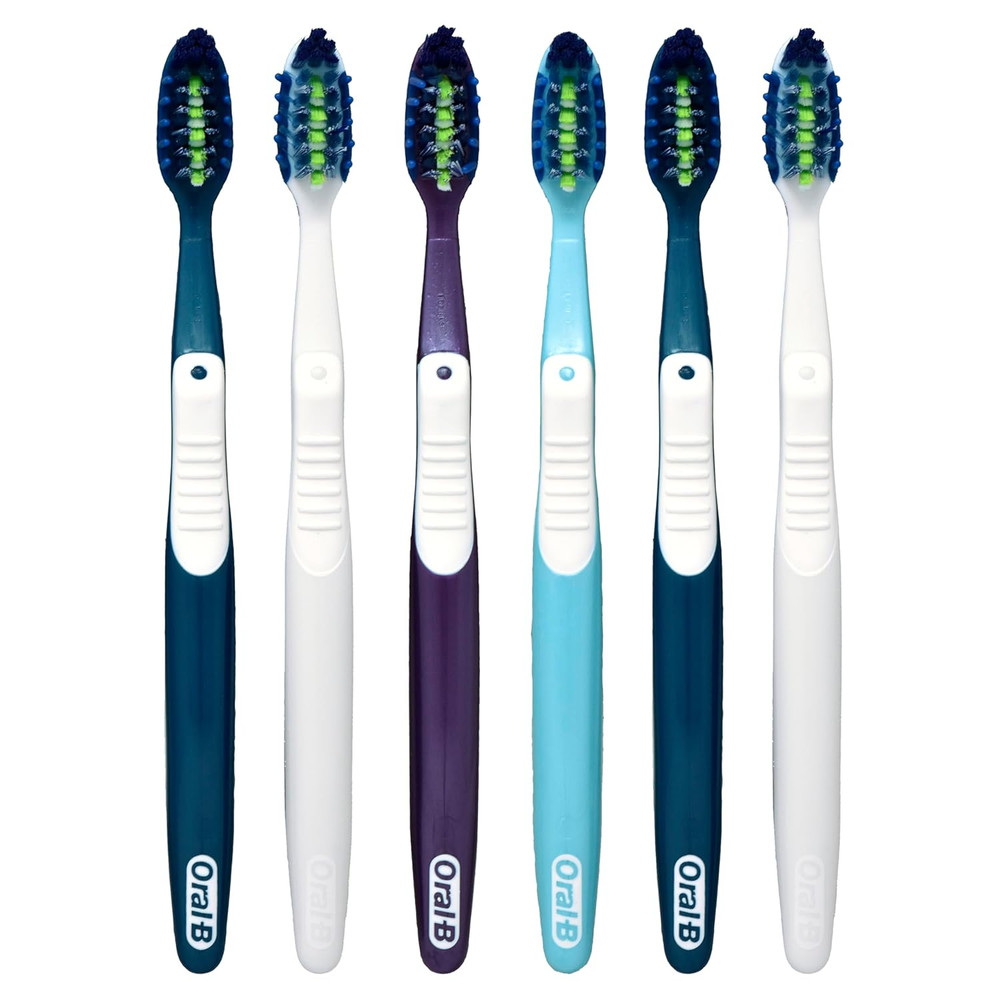 Pro Clean Cross Action Toothbrushes, Deep Plaque Removal, 6 Count