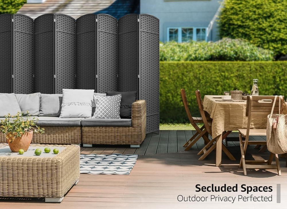 Sorbus Extra Wide 130” L Room Divider - Foldable 8 Panel Privacy Screen (Grey)