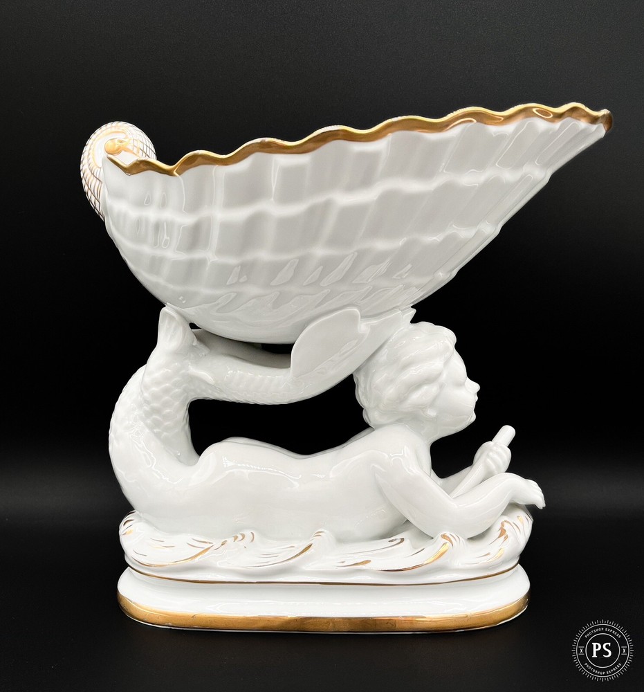 Isco, “RHM?”, Porcelain Shell & Putti Serving Dish