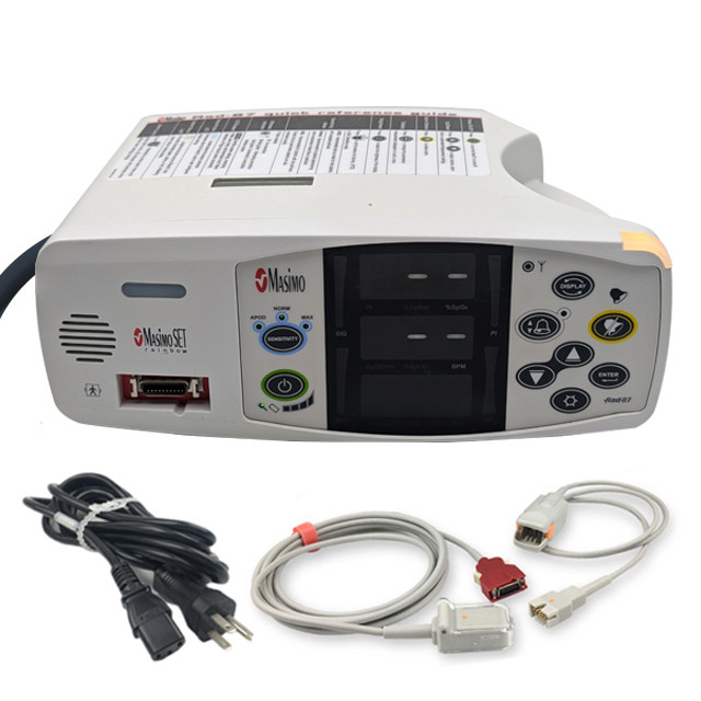 MASIMO RAD-87 PULSE OXIMETER with Sensor & SpO2 Adapter Cables & power cords