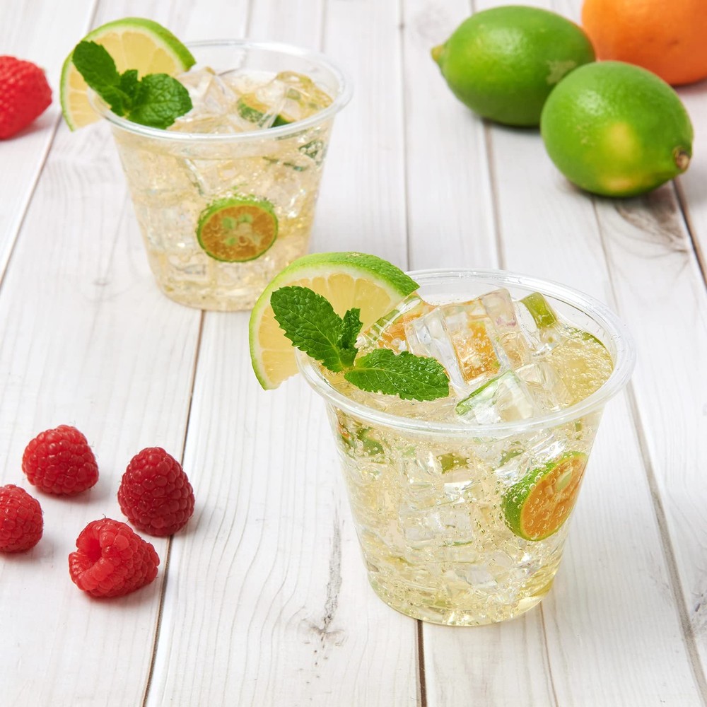 300 Pack 9oz Clear Plastic Cups,Disposable Crystal Drinking Cups,PET Plastic ...