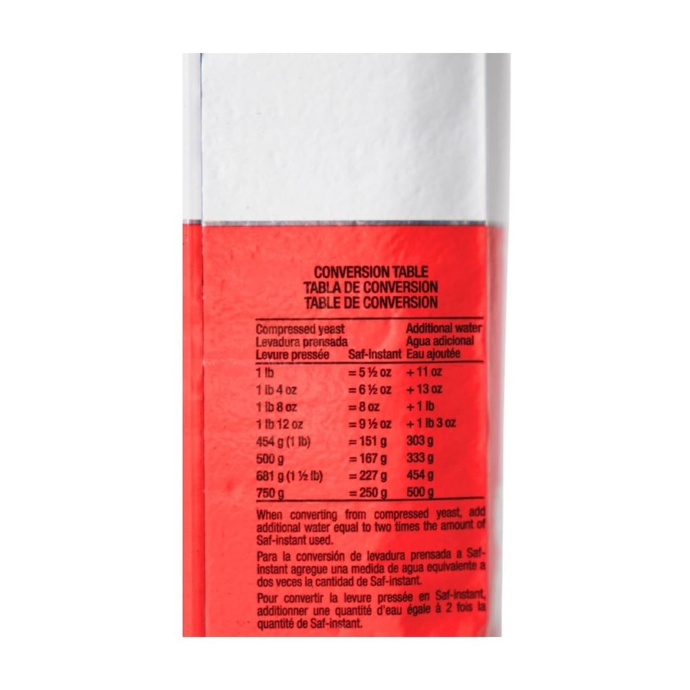 SAF Instant Yeast Red for Baking Cake, Bread and Dough, 1 Pound (1 Pack)