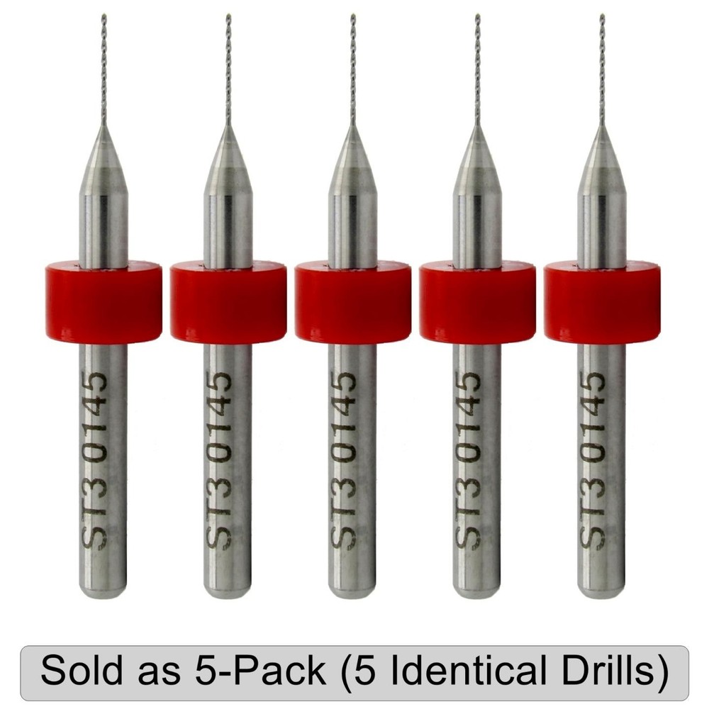 0.0145" (#79) Solid Carbide Drill Bit – 5 Pack – CNC – Factory Resharpened