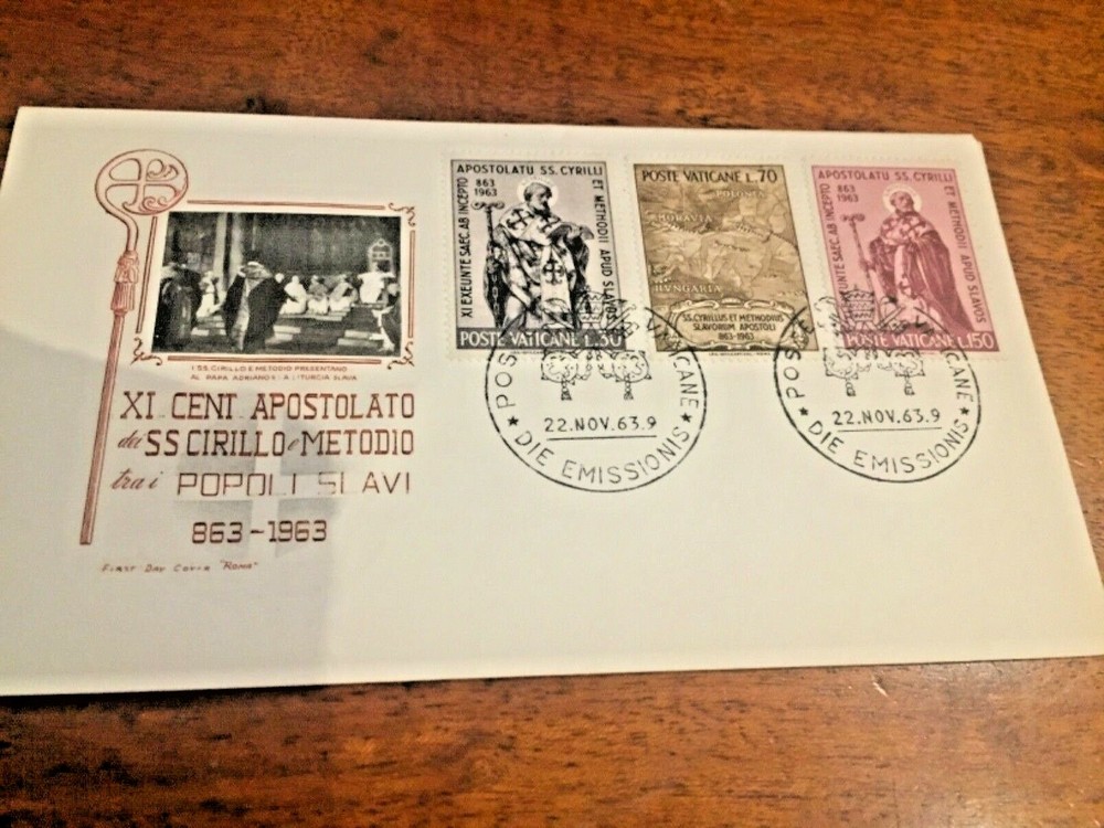 S.S. CYRILL METHODIO-VATICAN 1963-THREE VALUES
