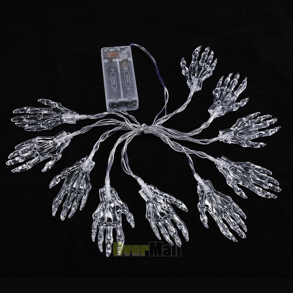 Waterproof LED String Lights: Skeleton & Ghost Battery-Powered Party Decor Lamp