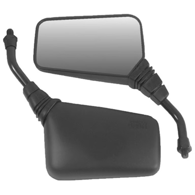 Emgo Universal Rectangular Mirror - Roadhawk - 5in. Stem - Black - 10mm Thread