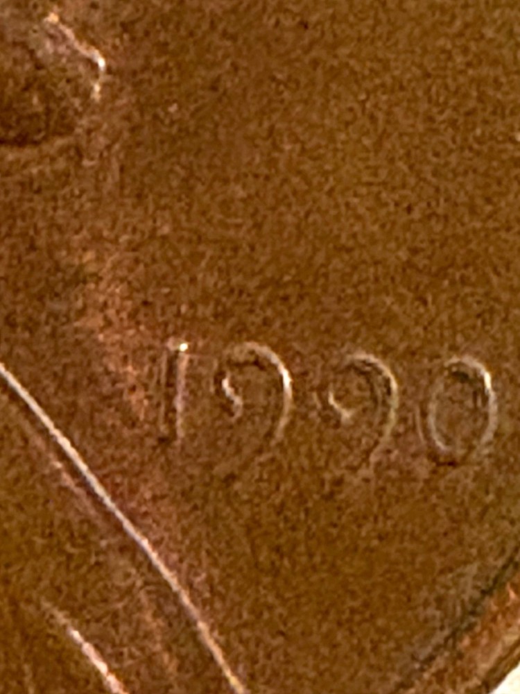 1990 no mint mark penny with multiple errors