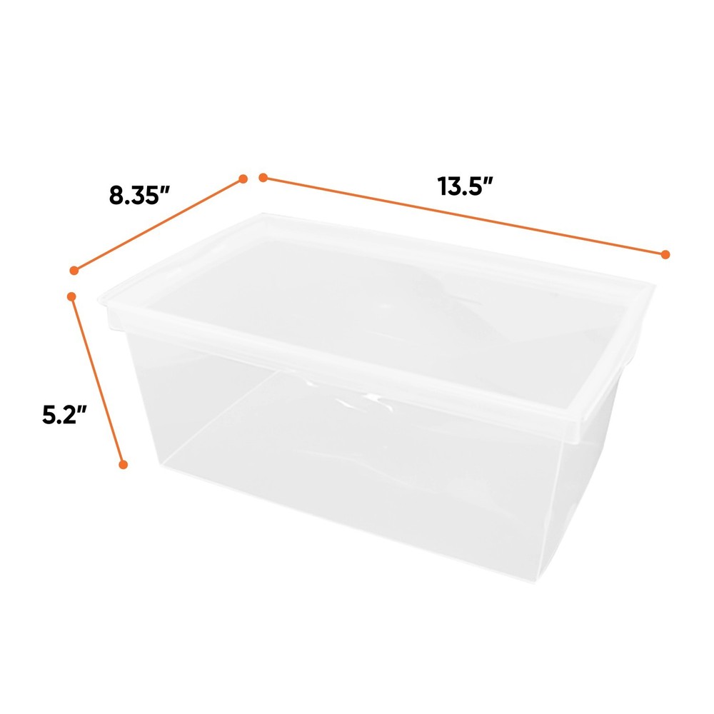 Superio Shoe Box Storage Container Clear Stackable Plastic, 6.5 Qt, 8 Pack