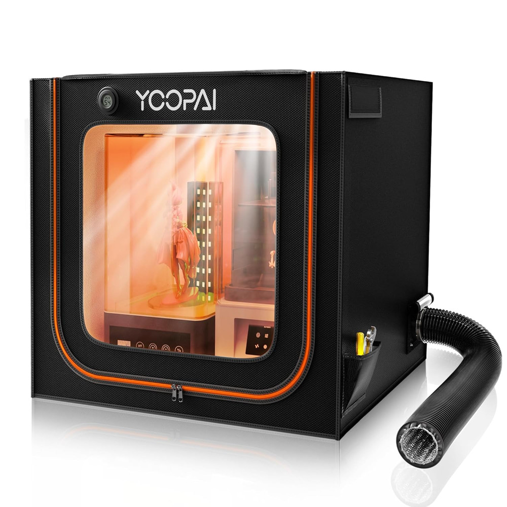 Multifunctional Large Resin 3D Printer Enclosure with Ventilation Kit LED Light,