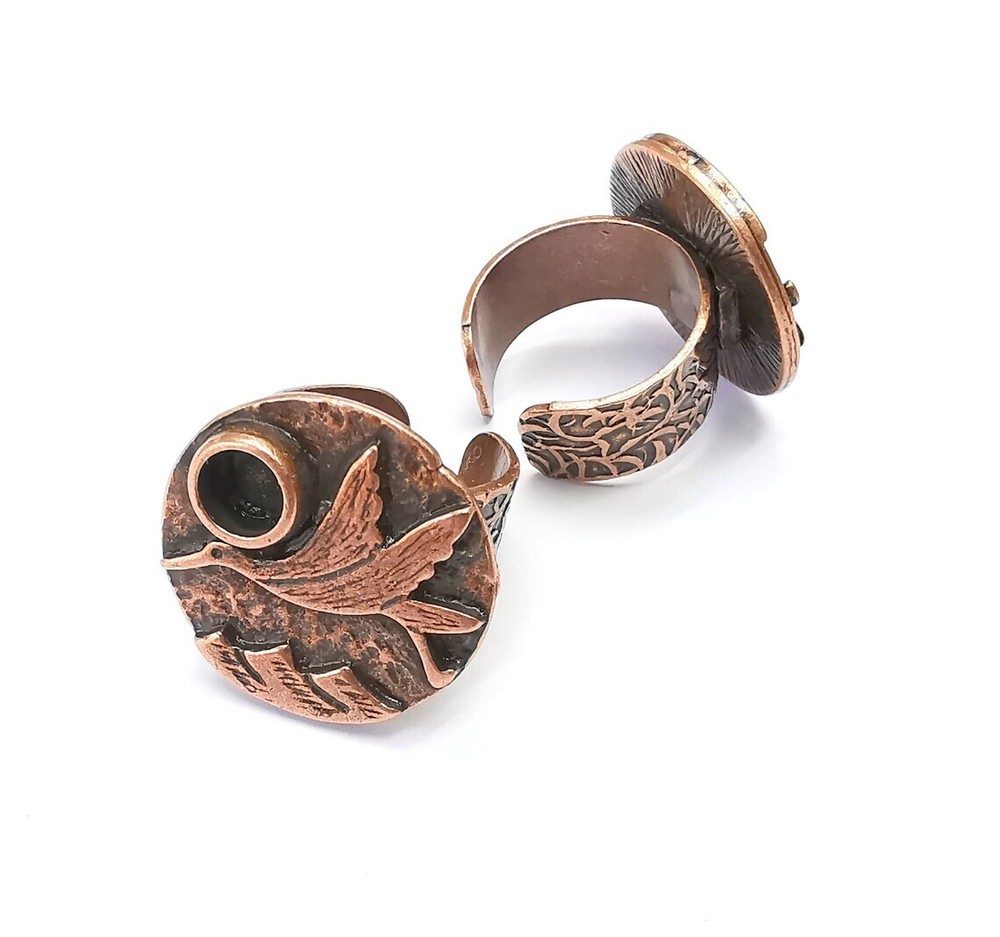Bird Ring Blank Setting, Cabochon Mounting, Adjustable Resin Base, Inlay Ring