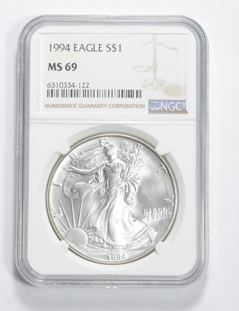 MS69 1994 American Silver Eagle NGC Brown Label