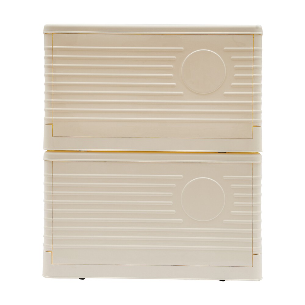 2-tier Foldable Storage Bin Stackable Storage Storage Box Home 62.3QT Capacity