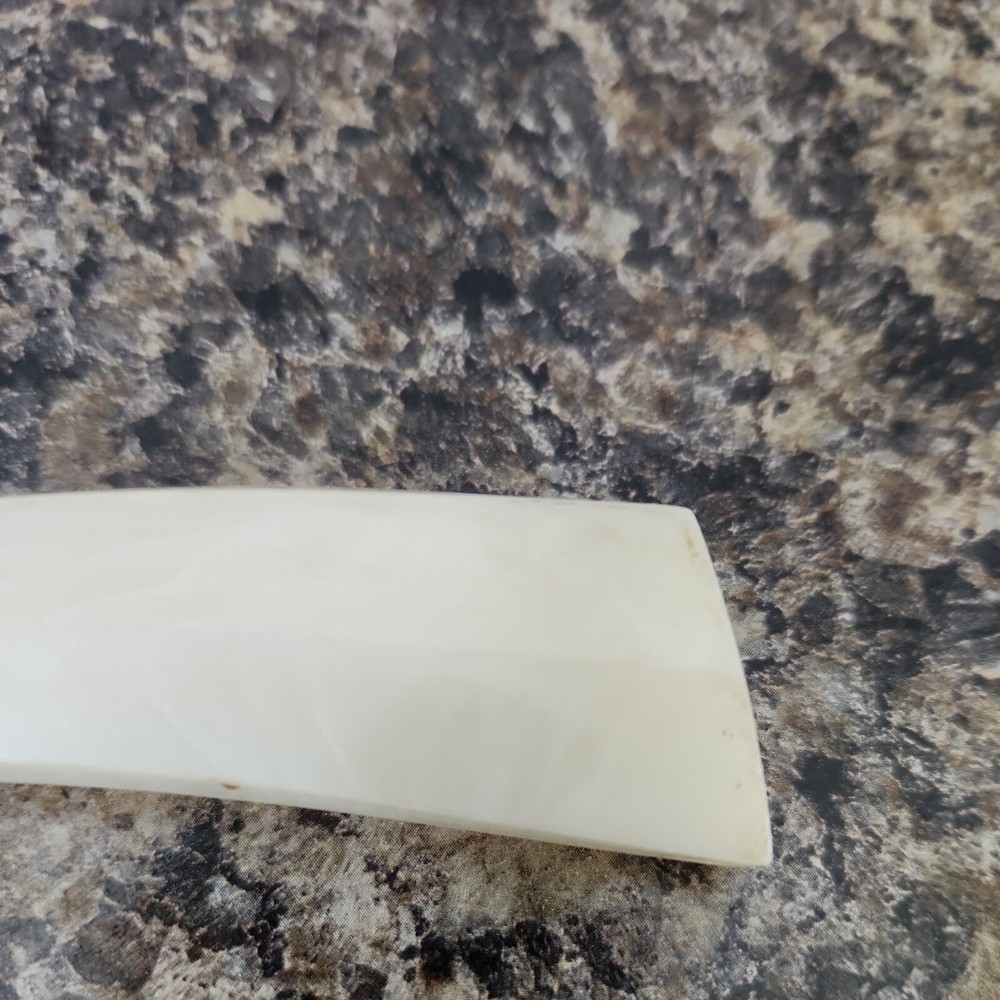 Vintage White Plastic Handle Steel Knife Sharpener